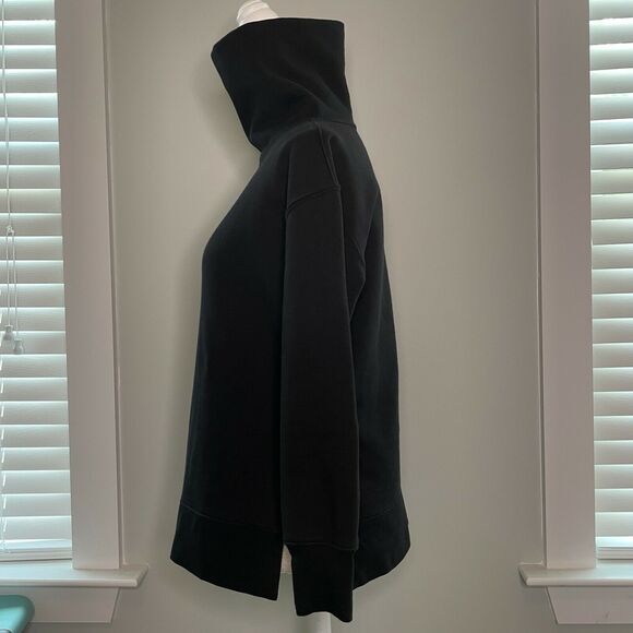 Athleta 24/7 Funnel Neck Pullover Long Sleeve Thick Sweatshirt Black Womens XXS - Picture 3 of 12